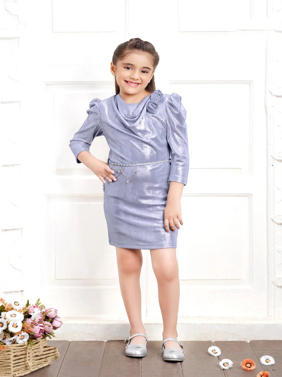Light Blue Party Wear Dress for Girls | Trendy Kids Dresses