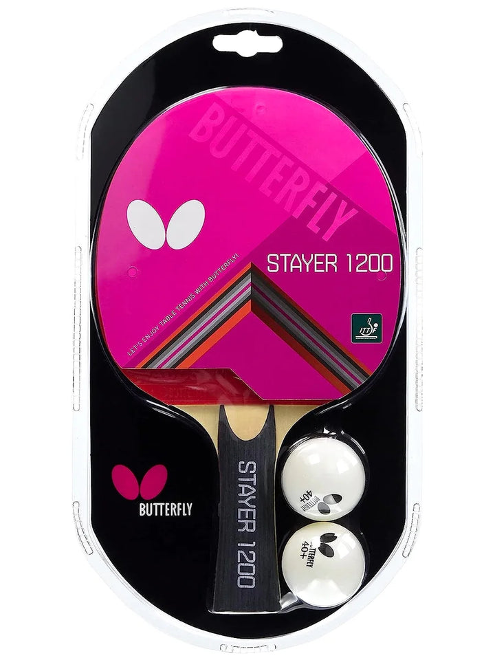 BUTTERFLY STAYER 1200 TABLE TENNIS BAT: Controlled Play Paddle for Leisure and Beginners