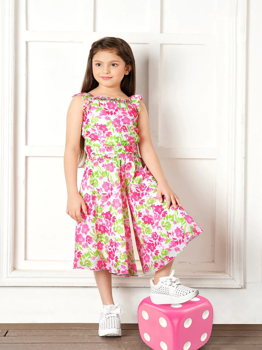 Pink Rayon Culottes | Chic & Elegant Girls' Culottes Set