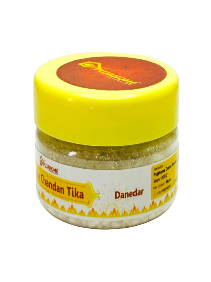 Premium White Chandan Tika Danedar 50 Gram Box