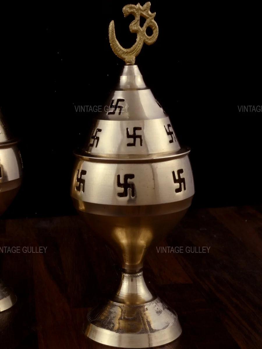 Brass Akhand Diya with Stand | Handcrafted Religious Oil Lamp Decor