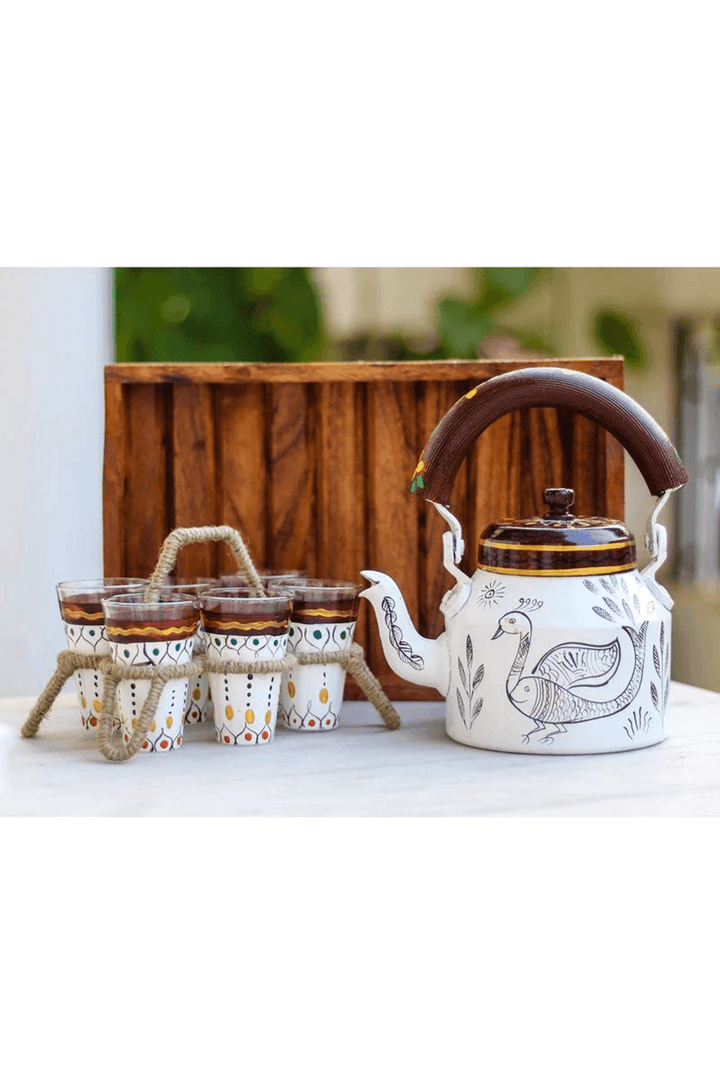 Aluminum Art Tea Kettle | Traditional Rajasthani Handicraft