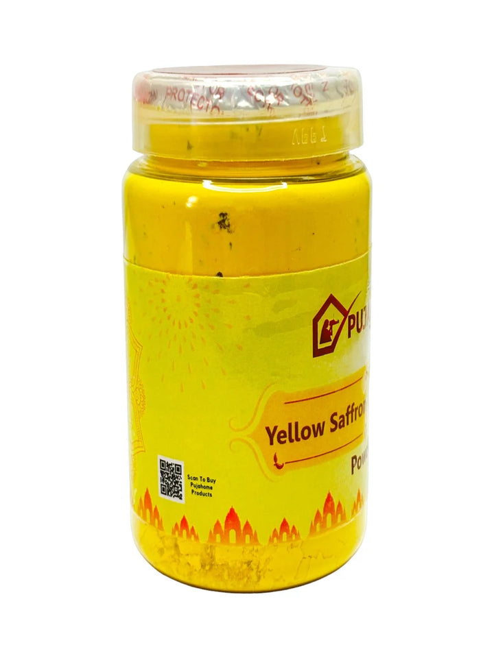 Premium Yellow Saffron Chandan Tika Powder 100 Gram Box
