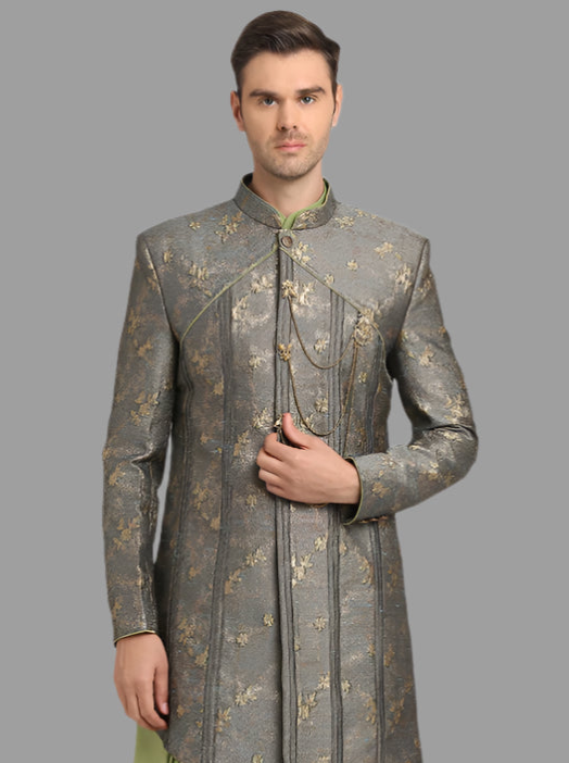 Grey Indo Western Men’s Outfit | Traditional Indian Ethnic Wear