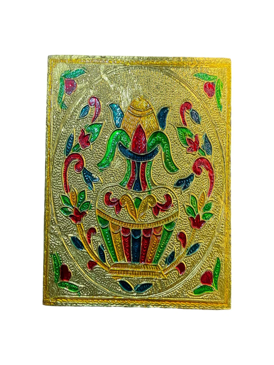 Handicraft Meenakari Wooden Chowki Puja Bajot for Home & Office Decor for Puja 5X5(inch) Small Chowki