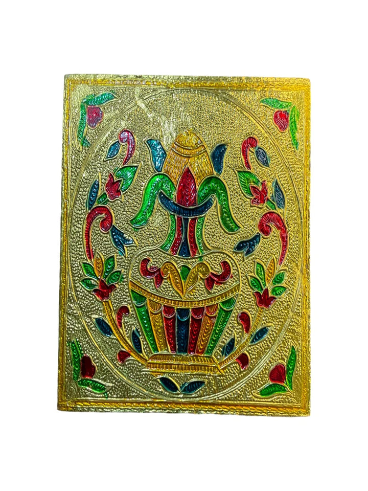 Handicraft Meenakari Wooden Chowki Puja Bajot for Home & Office Decor for Puja 5X5(inch) Small Chowki