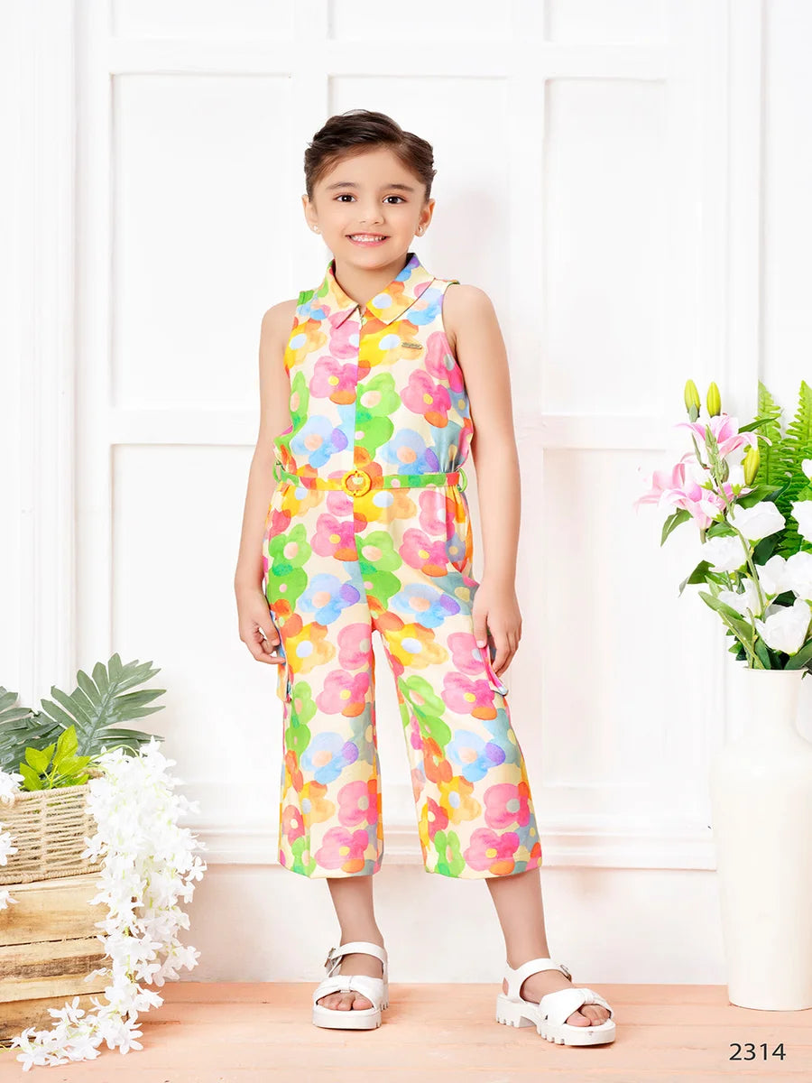 Stylish cream Jumpsuit for Girls | Summer Length Outfit