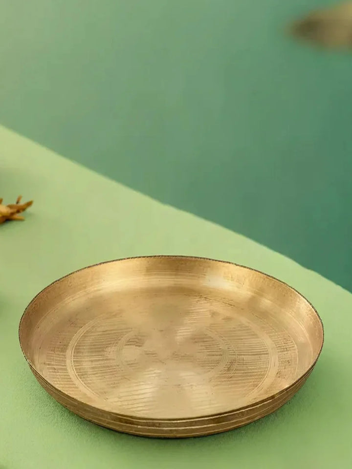Handcrafted Kansa Dinner Plate | 1 Pc Ayurvedic Dining Dish