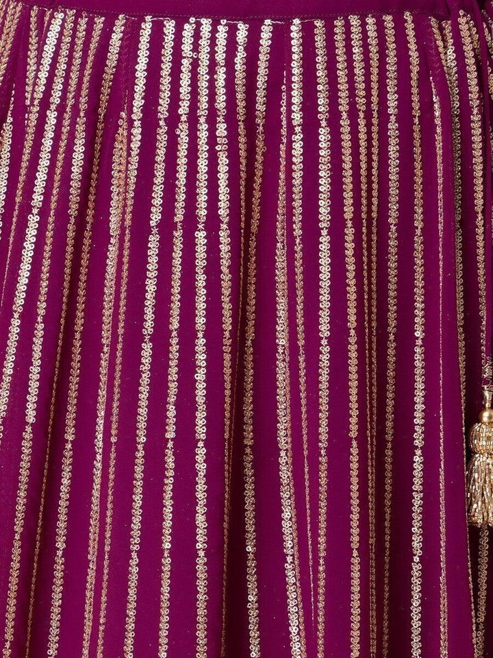 Designer Wine Lehenga Choli | Sequin & Embroidery Detailing