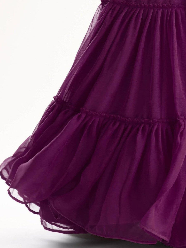 Vibrant Wine Georgette Lehenga | Sequins & Embroidery for Special Events