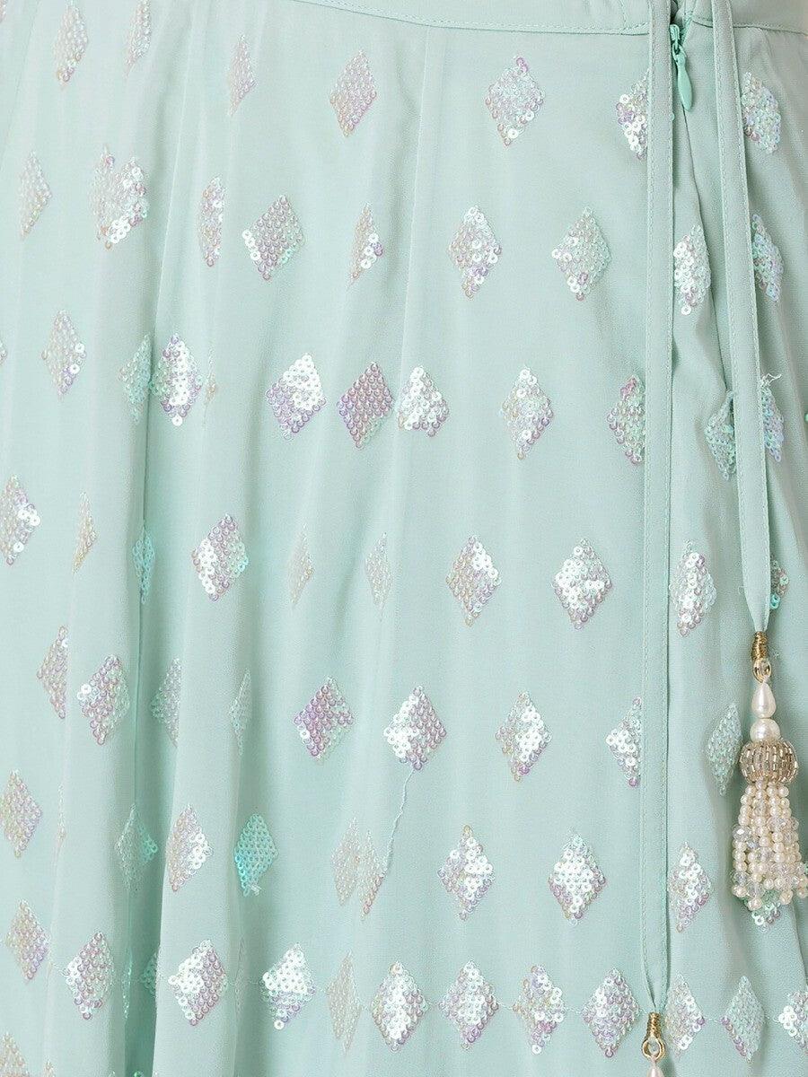 Bridal Lehenga for Women | Sky-Blue Lehenga Choli with Dupatta