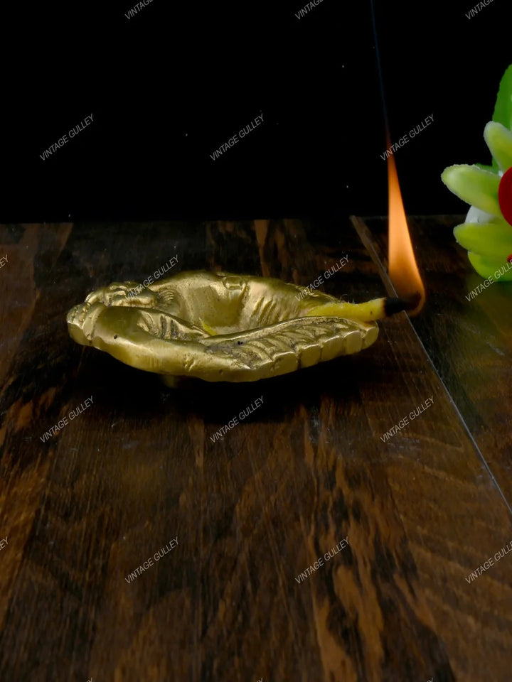 Brass Diya Lamp | Handcrafted Sacred Metal Design for Prayer Decor