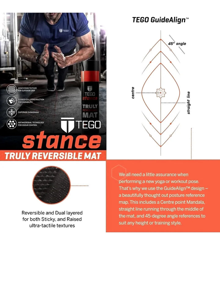 TEGO Stance Truly Reversible Yoga Mat with GuideAlign